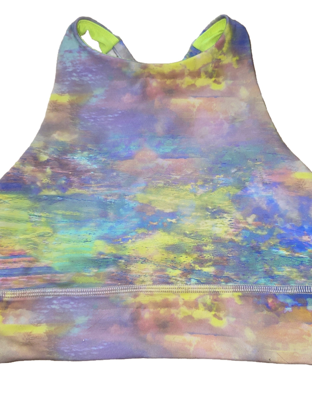 Lululemon Multicolor Abstract High-Neck Sports Bra – Size 4